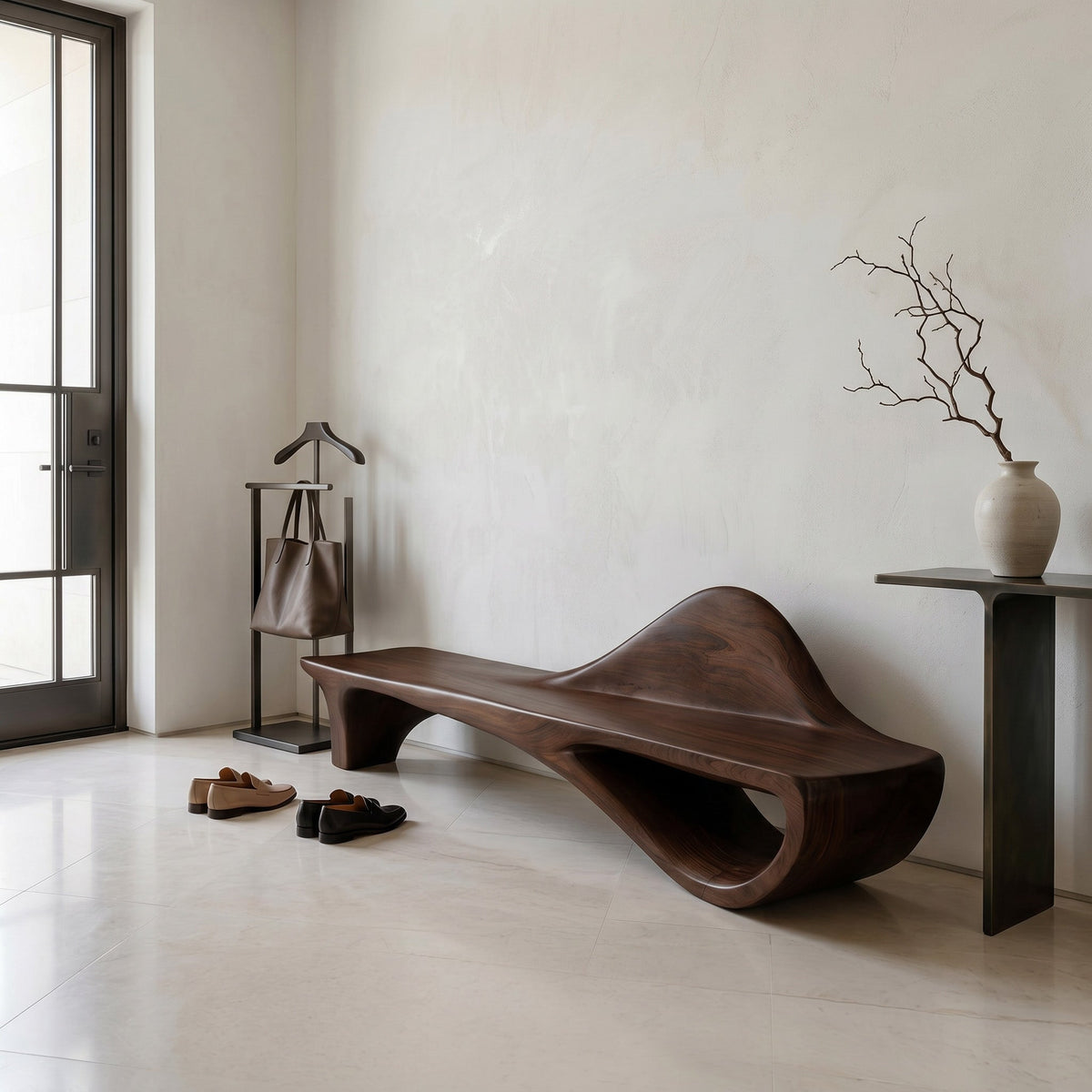 Luxury Curved Backrest Bench For Hallway RTTHHNBEN185