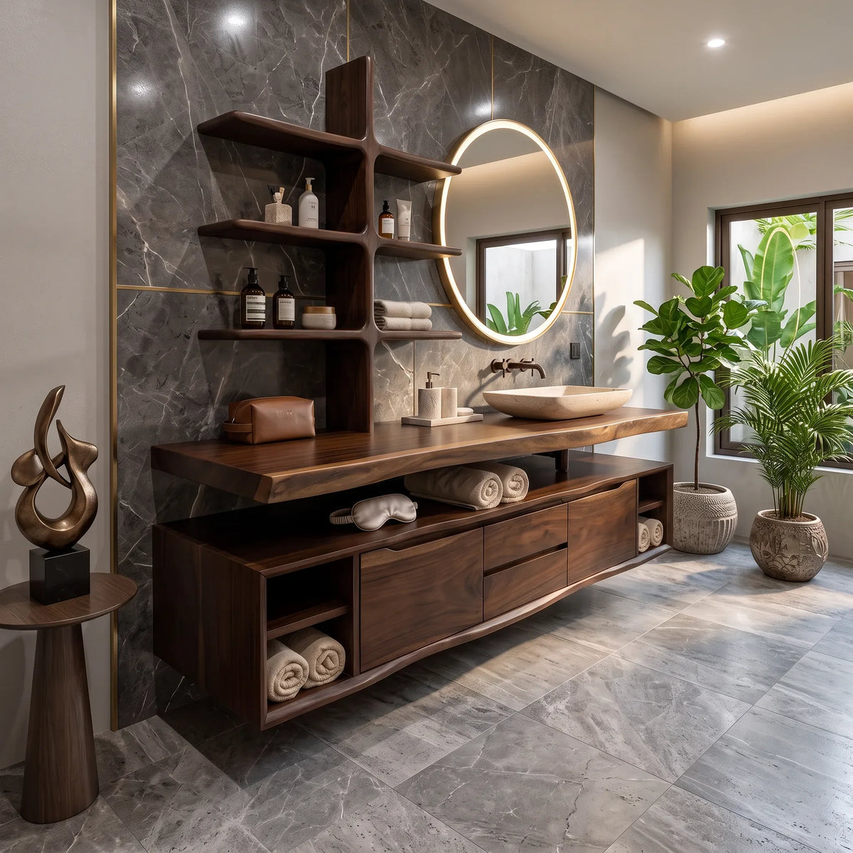 Contemporary Wall Mounted Bathroom Vanity Wellness Suite SILDTTRBRV204