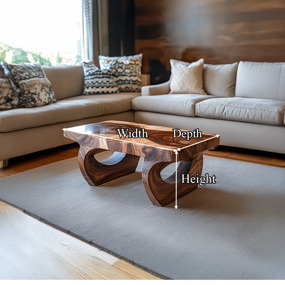 Handcrafted Mid Century Solid Wood Coffee Table Living Room SINLSACF182