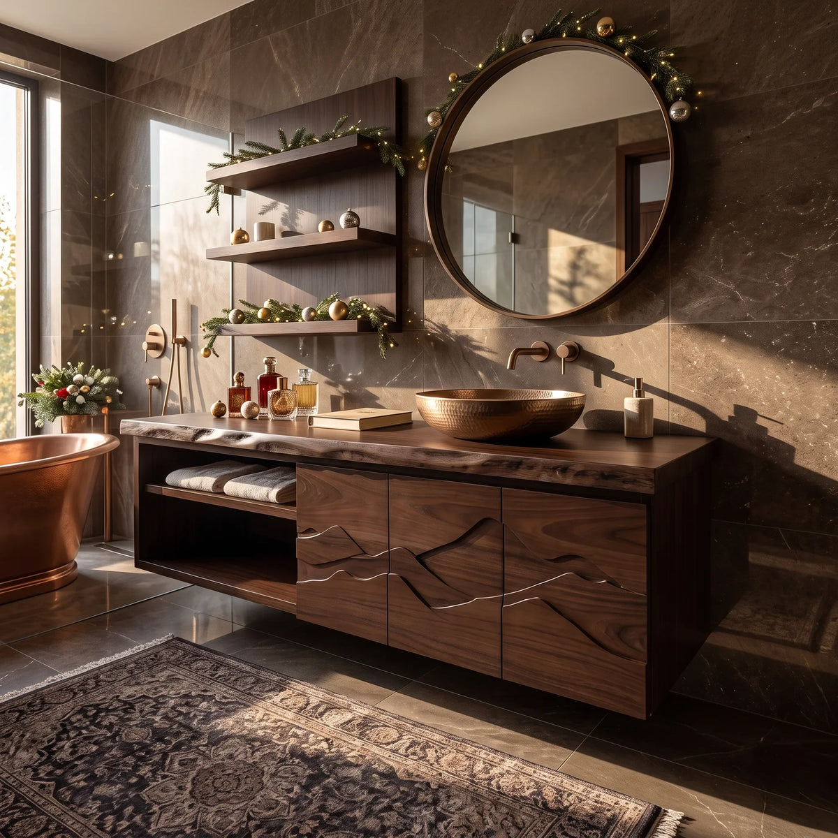Contemporary Christmas Storage Bathroom Vanity Master Ensuite SILDTTRBRV239