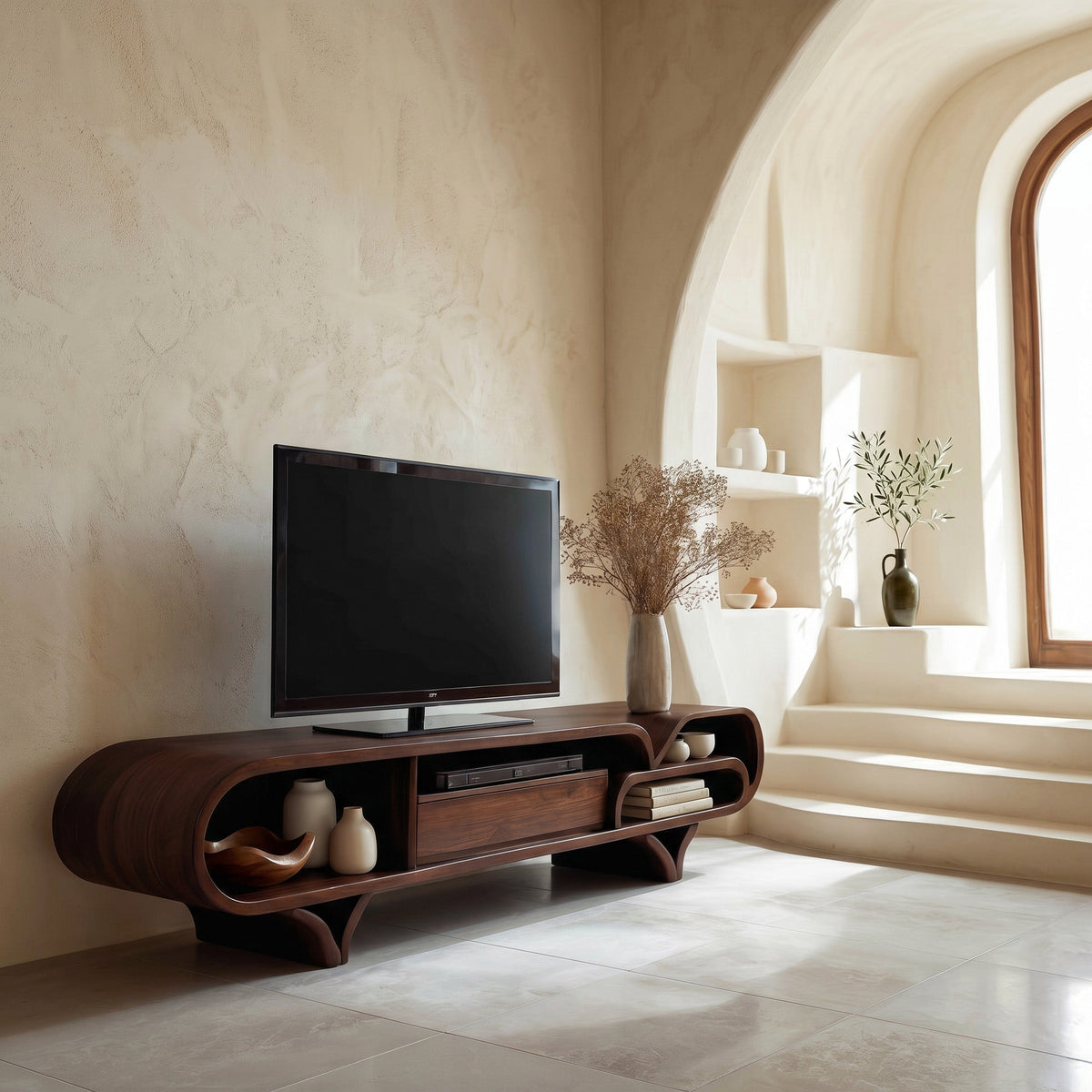 Mediterranean Modern Wooden TV Stand For Living Room RTTHHNTVC110