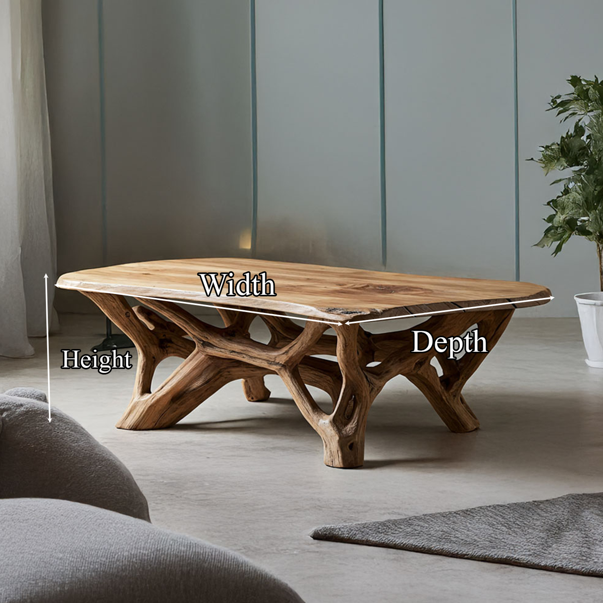 Coffee Table Solid Wood Scandinavian Minimalist Gift SINLSACF021