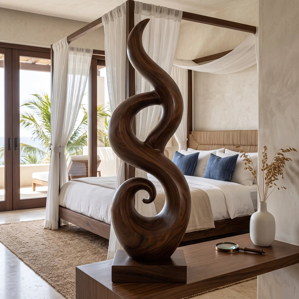 Abstract Wooden Sculpture For Coastal Beach House Decor SILDTTRAS023