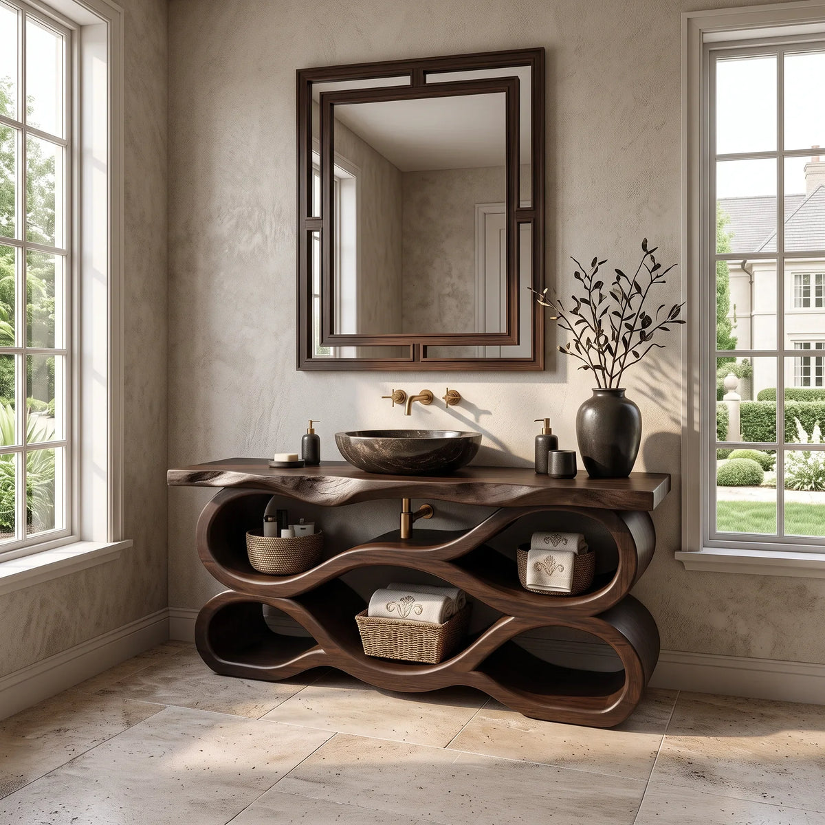 Mediterranean Live Edge Bathroom Vanity Luxury Bathroom SILDTTRBRV215