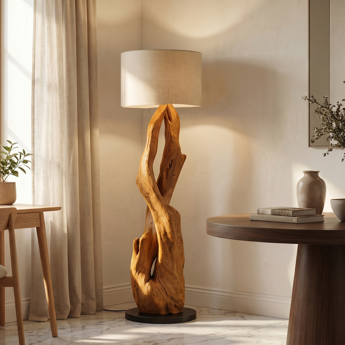 Luxury Organic Modern Sculptural Floor Lamp For Bedroom And Corner SINLSAFLP061