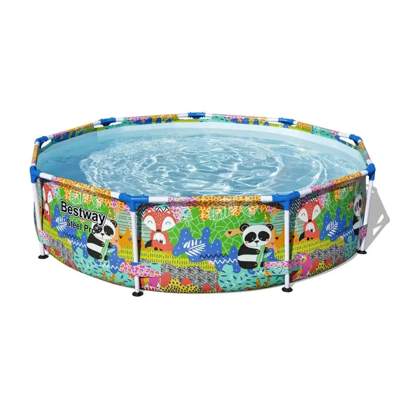 Bestway Steel Pro Round Above-Ground Swimming Pool 9-Foot By 26-Inch - Steel Pro