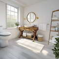 Mid Century Bathroom Vanity Table Natural Wood Modern Home Bathroom SINLSABRV198