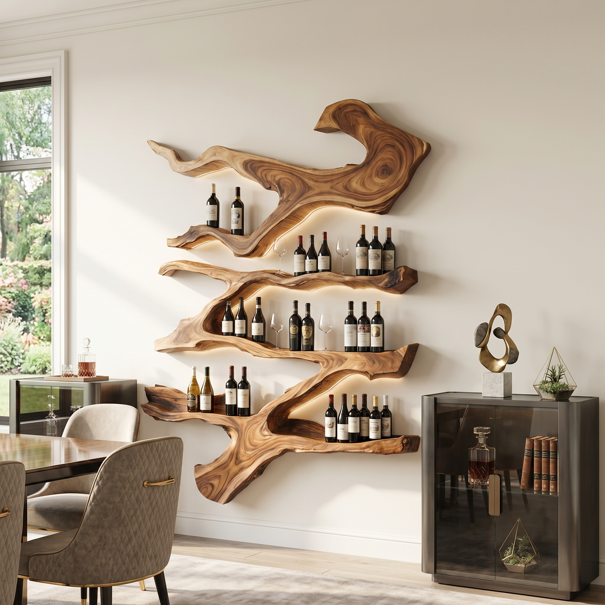 Farmhouse Wine Holder For Furniture Wine Rack Display SILDTTRWH024