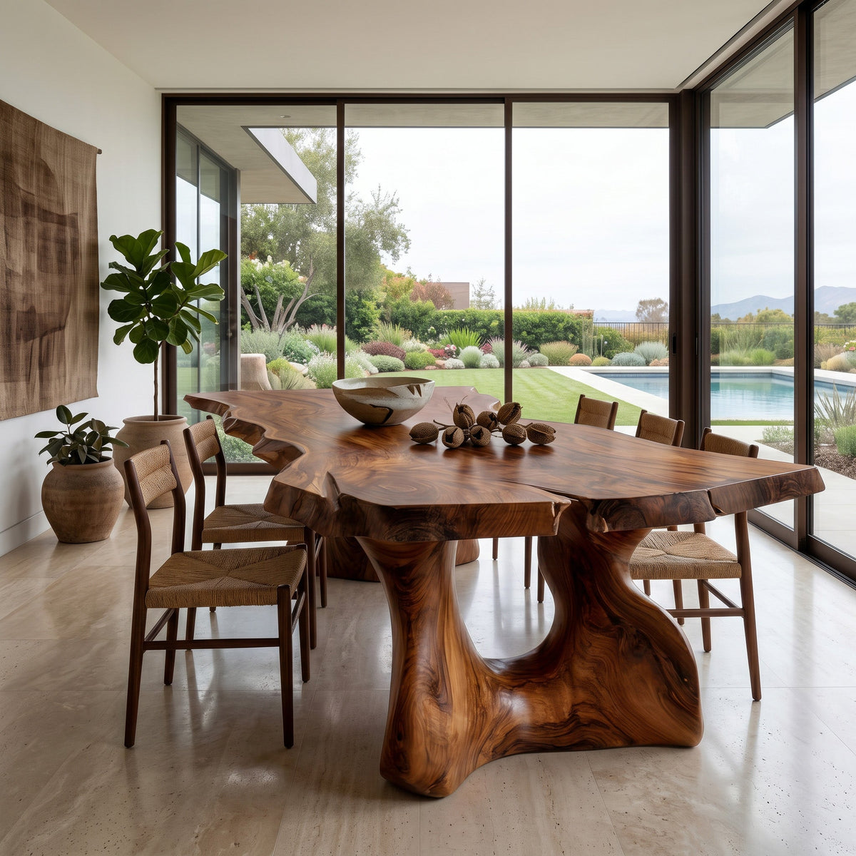 Live Edge Sculptural Dining Table For Modern Dining Room RTTHHNDN095