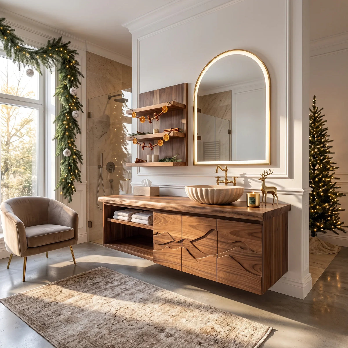 Contemporary Christmas Storage Bathroom Vanity Master Ensuite SILDTTRBRV239