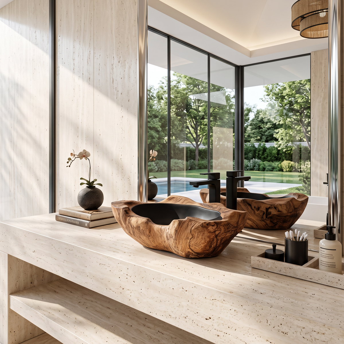 Farmhouse Wooden Vessel Sink For Cozy Bathroom Decor SILDTTNVS008