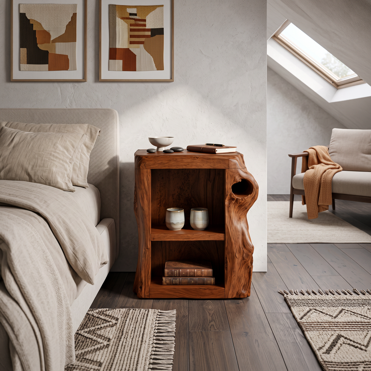 Handcrafted Live Edge Nightstand For Elegant Bedroom SILDTTNNS011