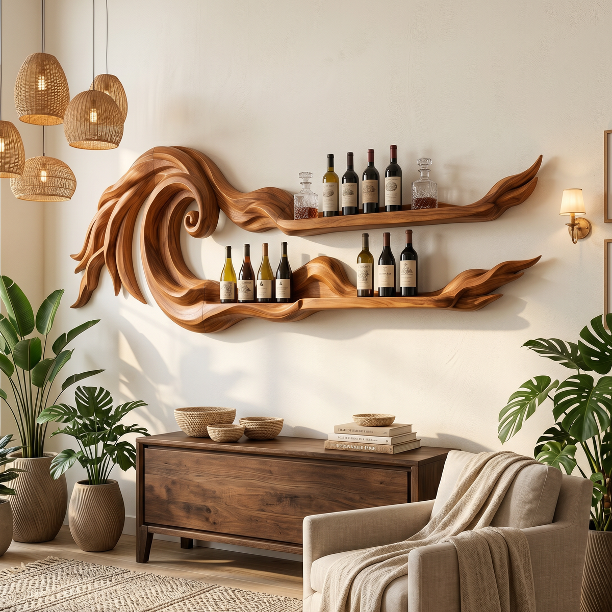 Coastal Wall Wine Rack For Beach House SILDTTRWH111