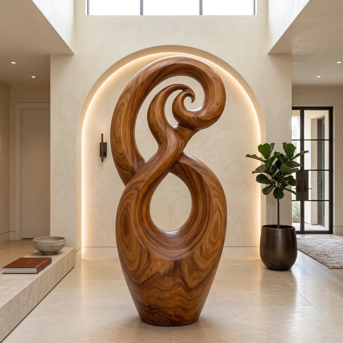 Handcrafted Spiral Wooden Sculpture For Coastal Home Decor SILDTTRAS024