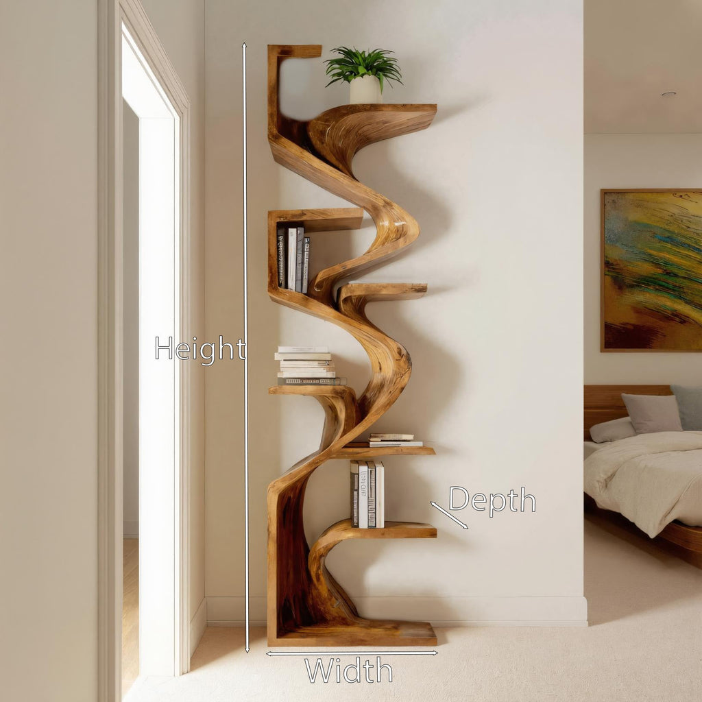Handcrafted Sculpted Bookshelf For Living Room SITHHNBS030
