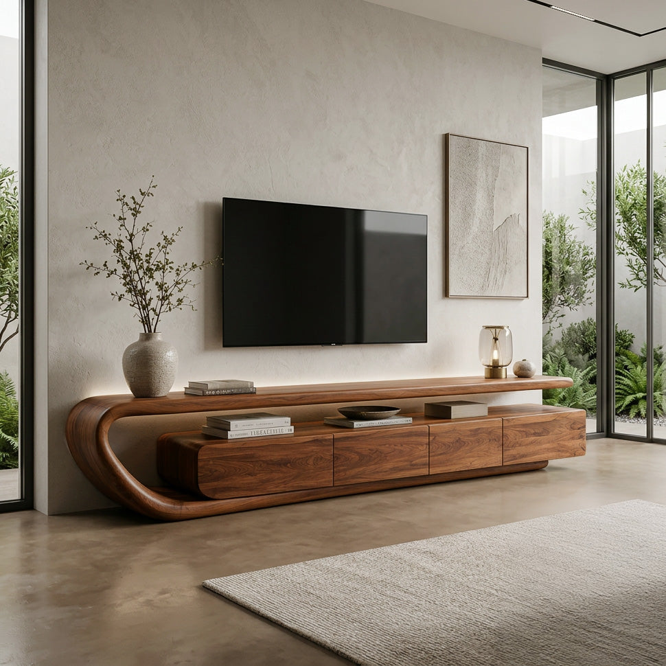 Handcrafted Natural Wood TV Console For Luxury Interior RTTHHNTVC140