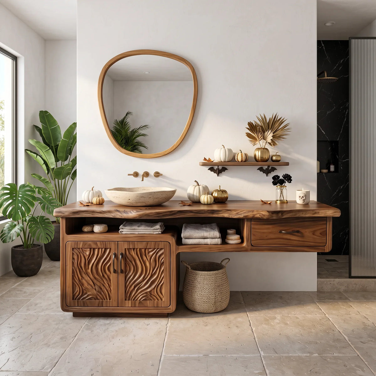Farmhouse Halloween Storage Bathroom Vanity Luxury Bathroom SILDTTRBRV225