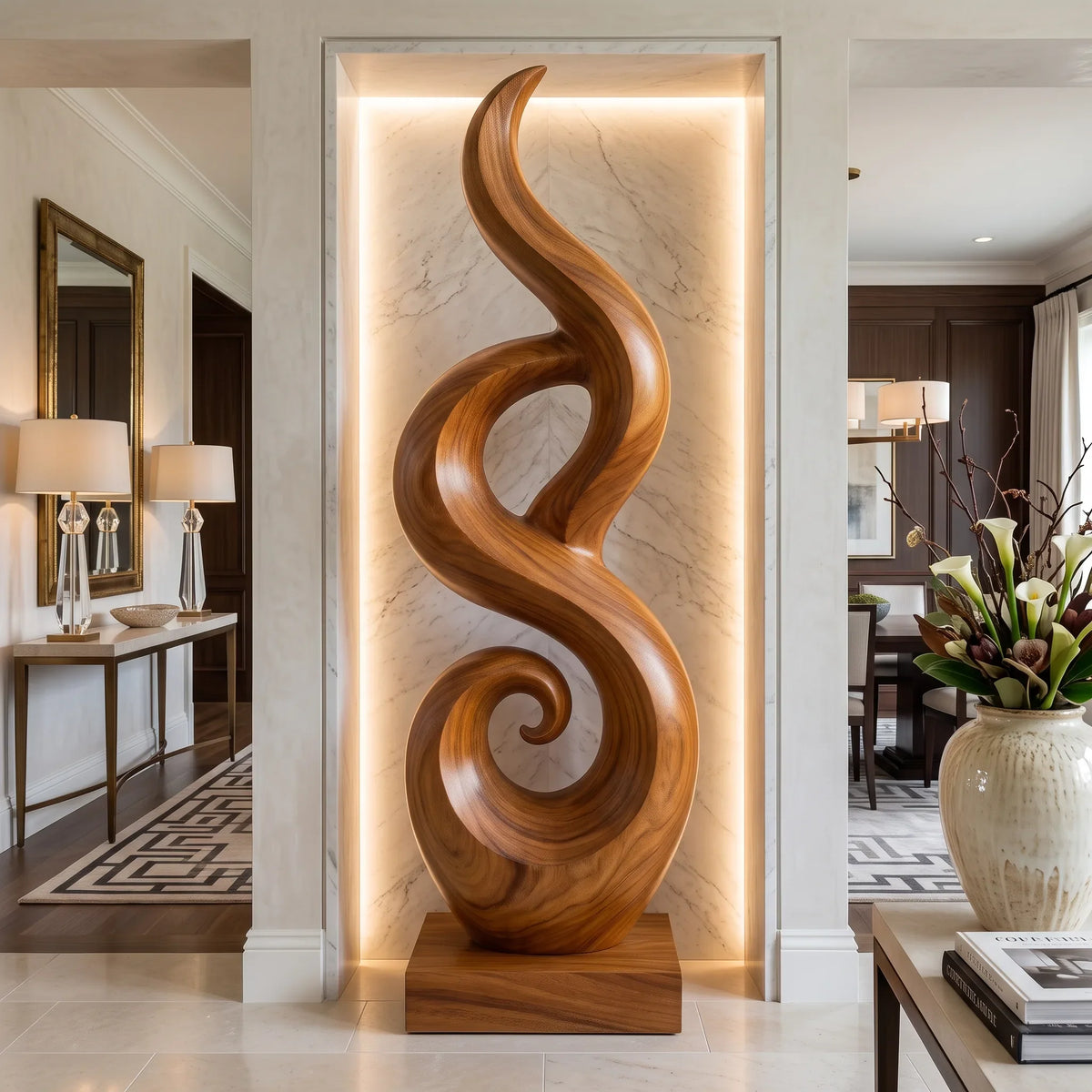 Abstract Wooden Sculpture For Coastal Beach House Decor SILDTTRAS023