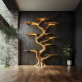 Handmade Tree Bookshelf Wood Rustic Modern Natural Style Decor Gift SINLSATB190