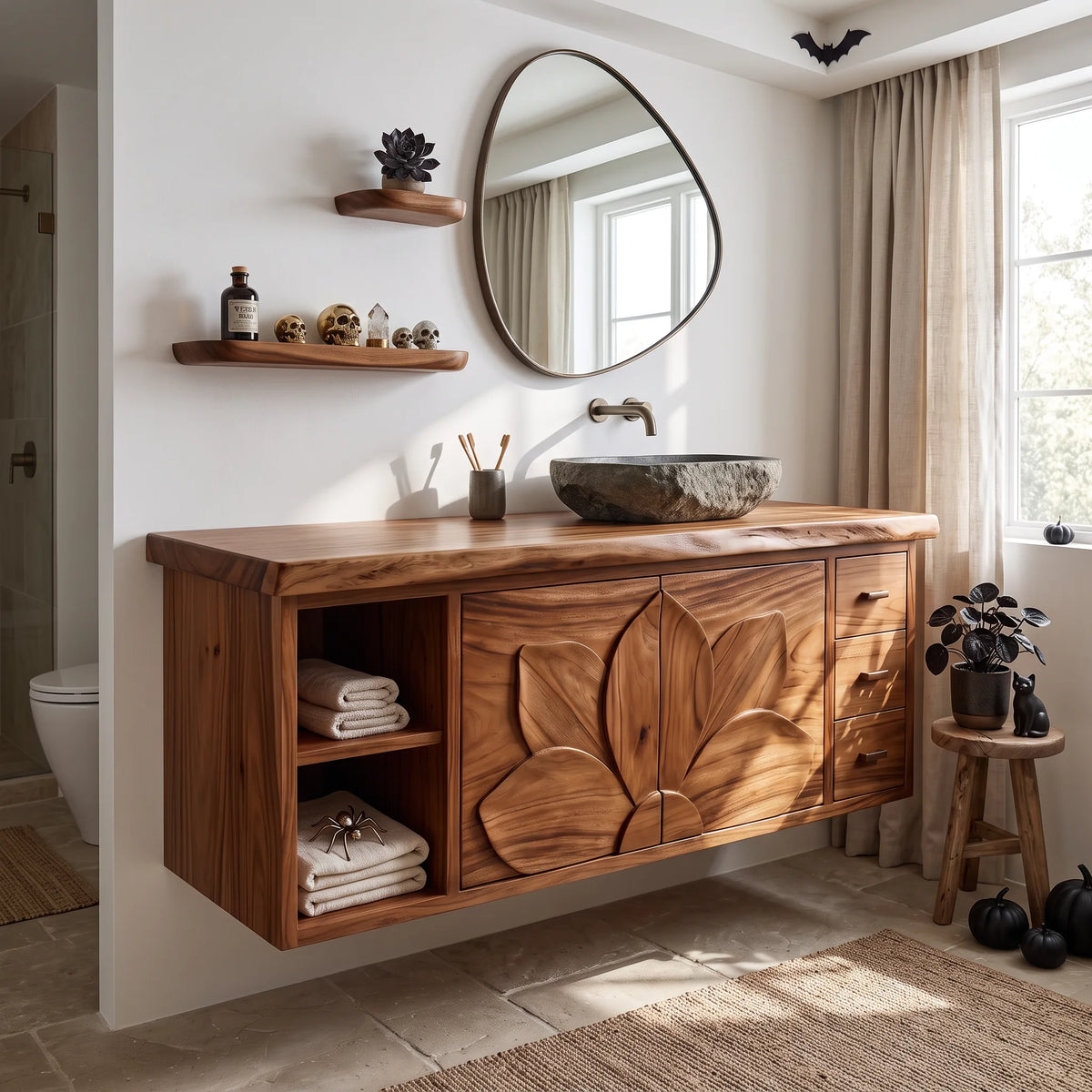 Farmhouse Skull Storage Bathroom Vanity Country Retreat SILDTTRBRV237