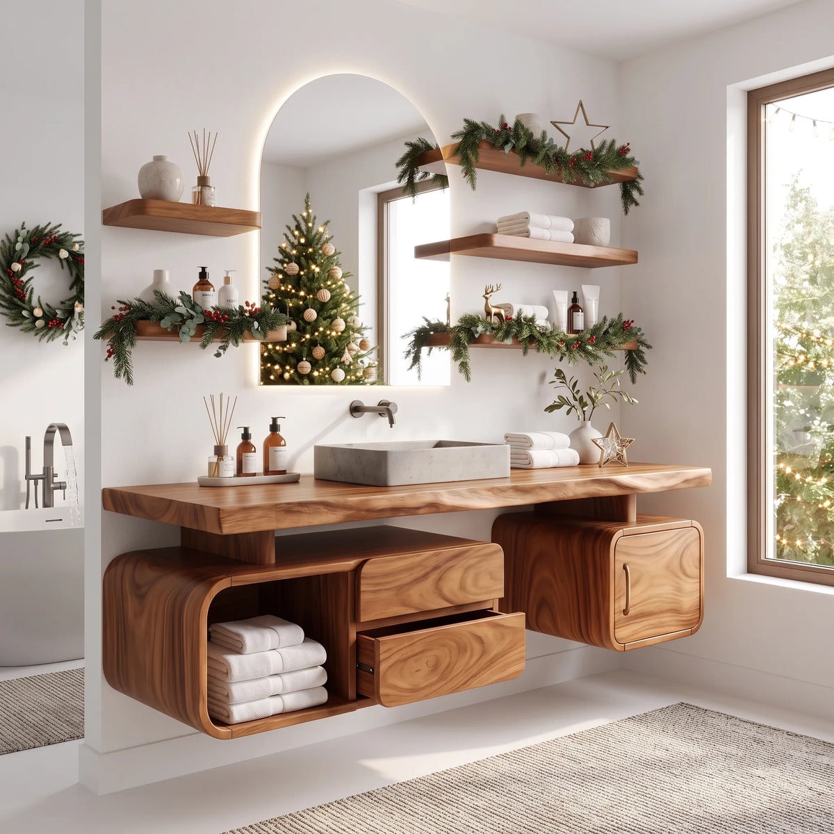Handcrafted Organic Modern Christmas Vanity Beach Retreat SILDTTRBRV246
