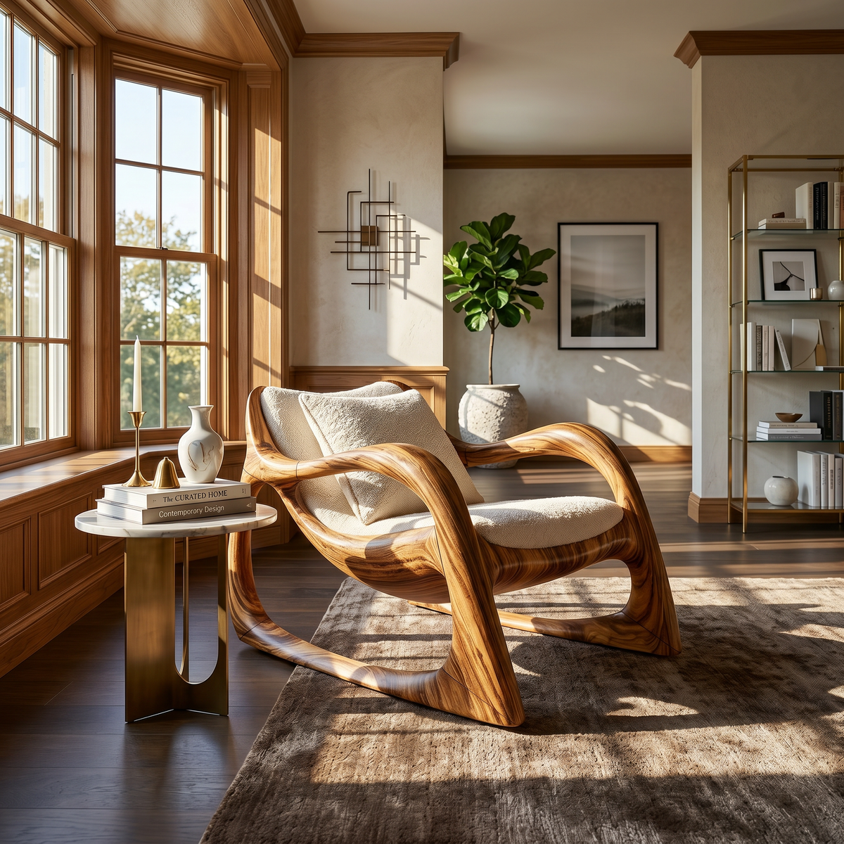 Biophilic Organic Accent Chair Tropical Sunroom SILDTTRCHR018