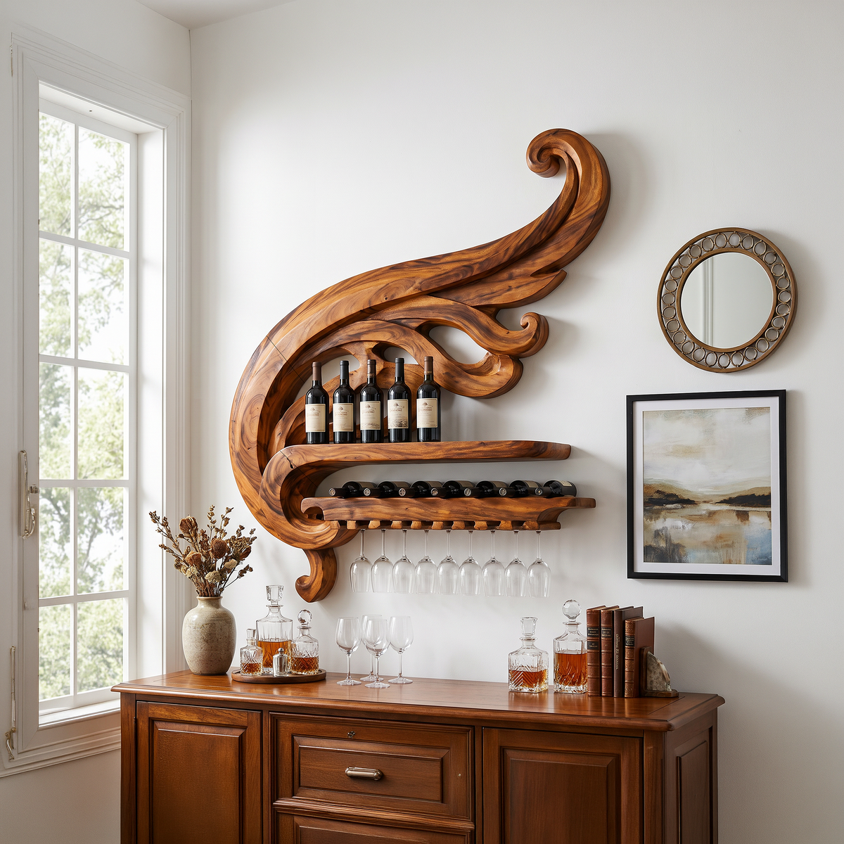 Farmhouse Wine Bottle Holder For Kitchen SILDTTRWH115