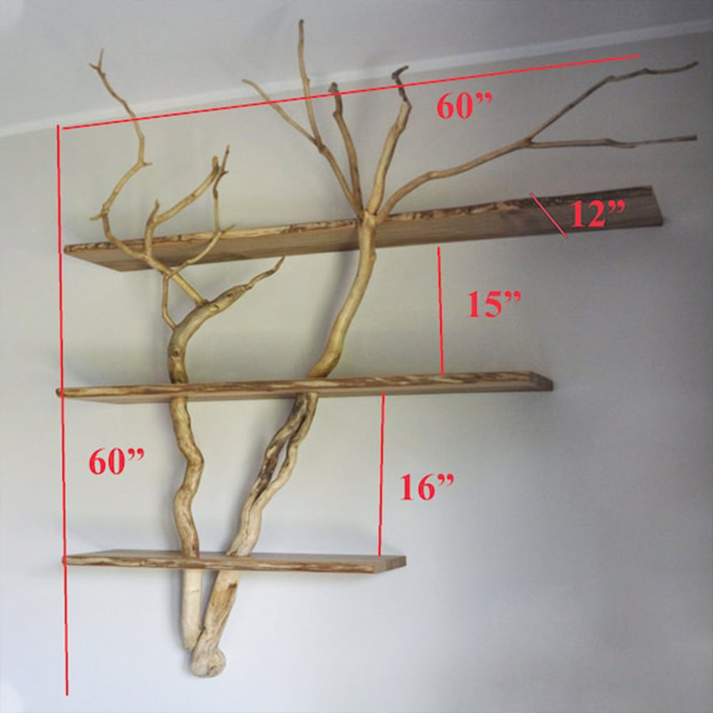 Floating Shelves Tree Branch Shelf Bookcase Art SINLTB026