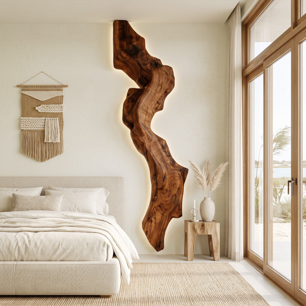 Abstract Live Edge Wall Lamp For Bedroom RTTHHNLAM050