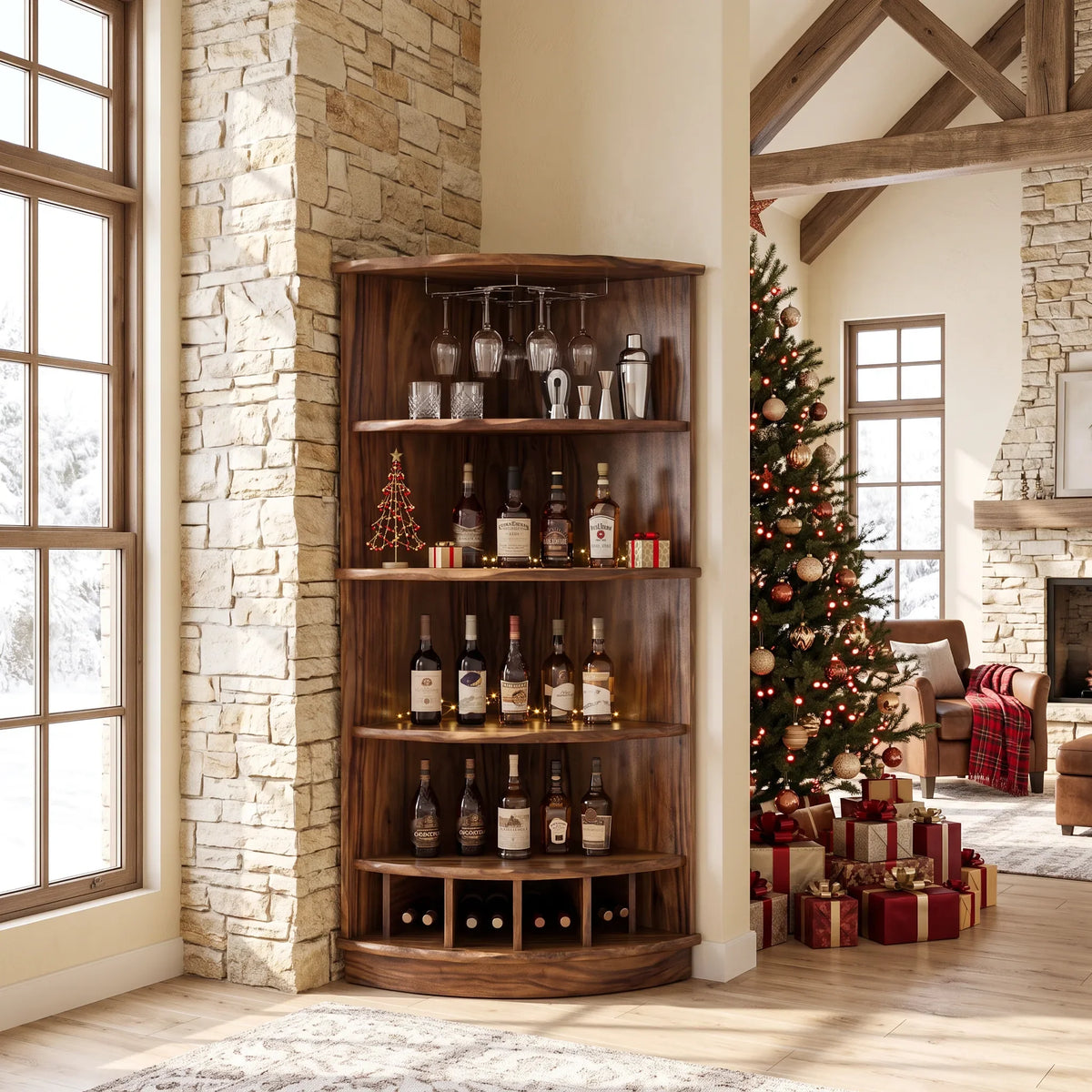 Handcrafted Xmas Corner Wine Cabinet Dining Room SILDTTRBCA035