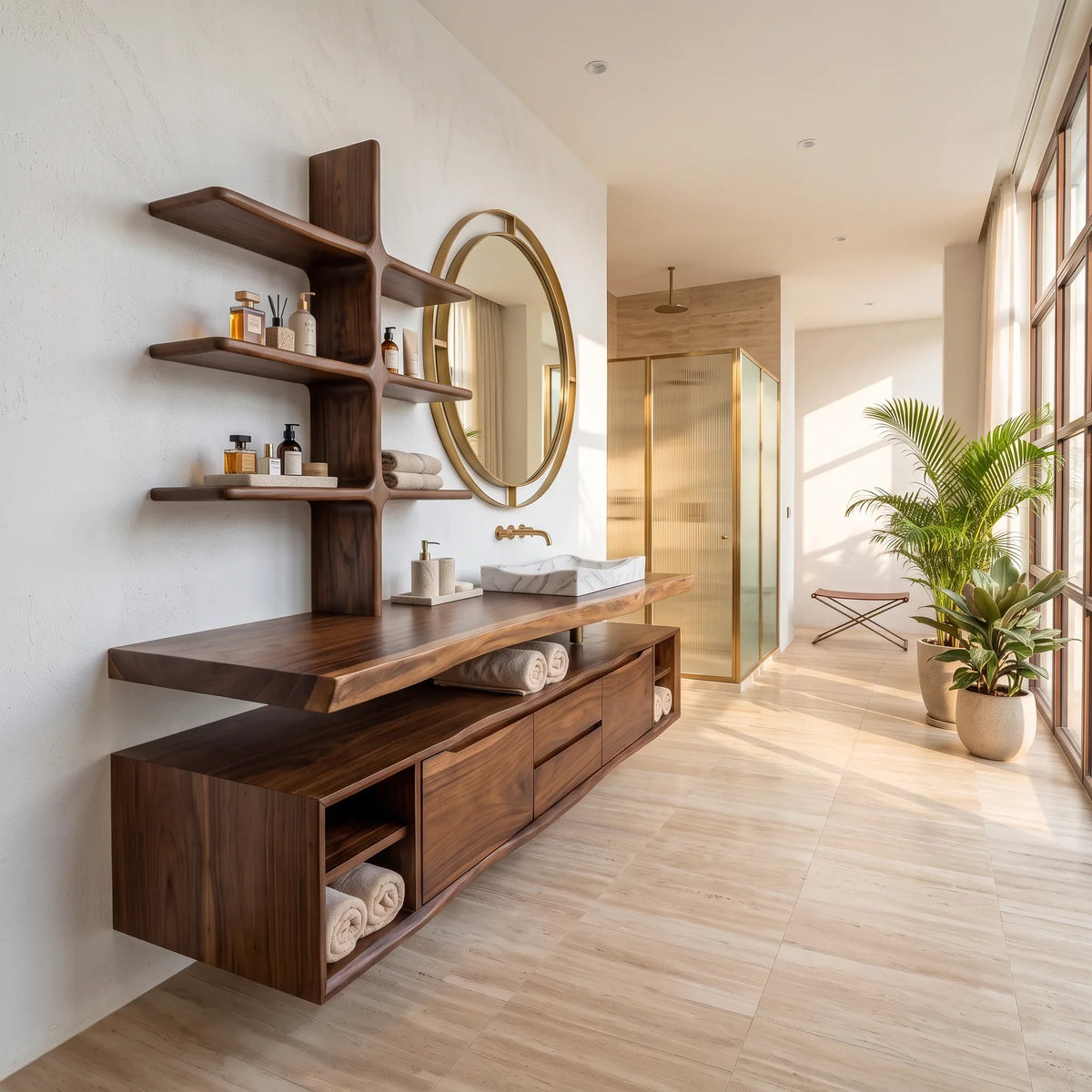 Contemporary Wall Mounted Bathroom Vanity Wellness Suite SILDTTRBRV204