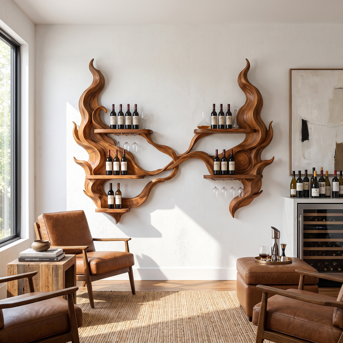 Handcrafted Organic Modern Wine Display Rack For Restaurant SILDTTRWH123