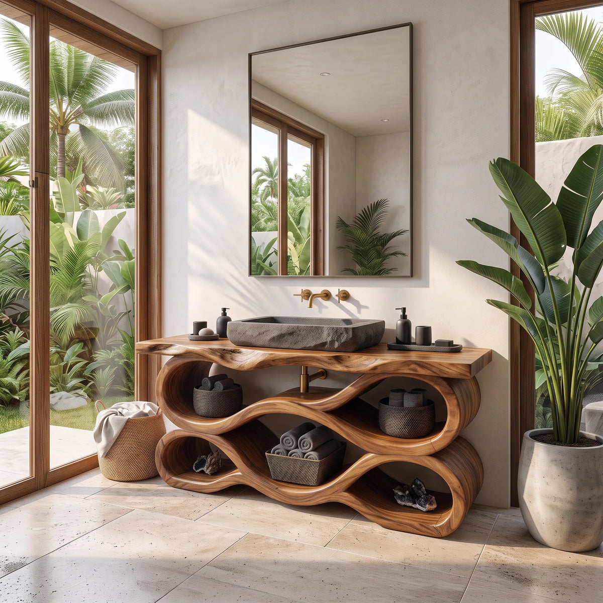 Mediterranean Live Edge Bathroom Vanity Luxury Bathroom SILDTTRBRV215