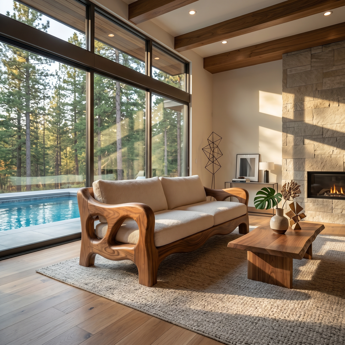 Architectural Sculptural Sofa Luxury Family Room SILDTTRSFA010