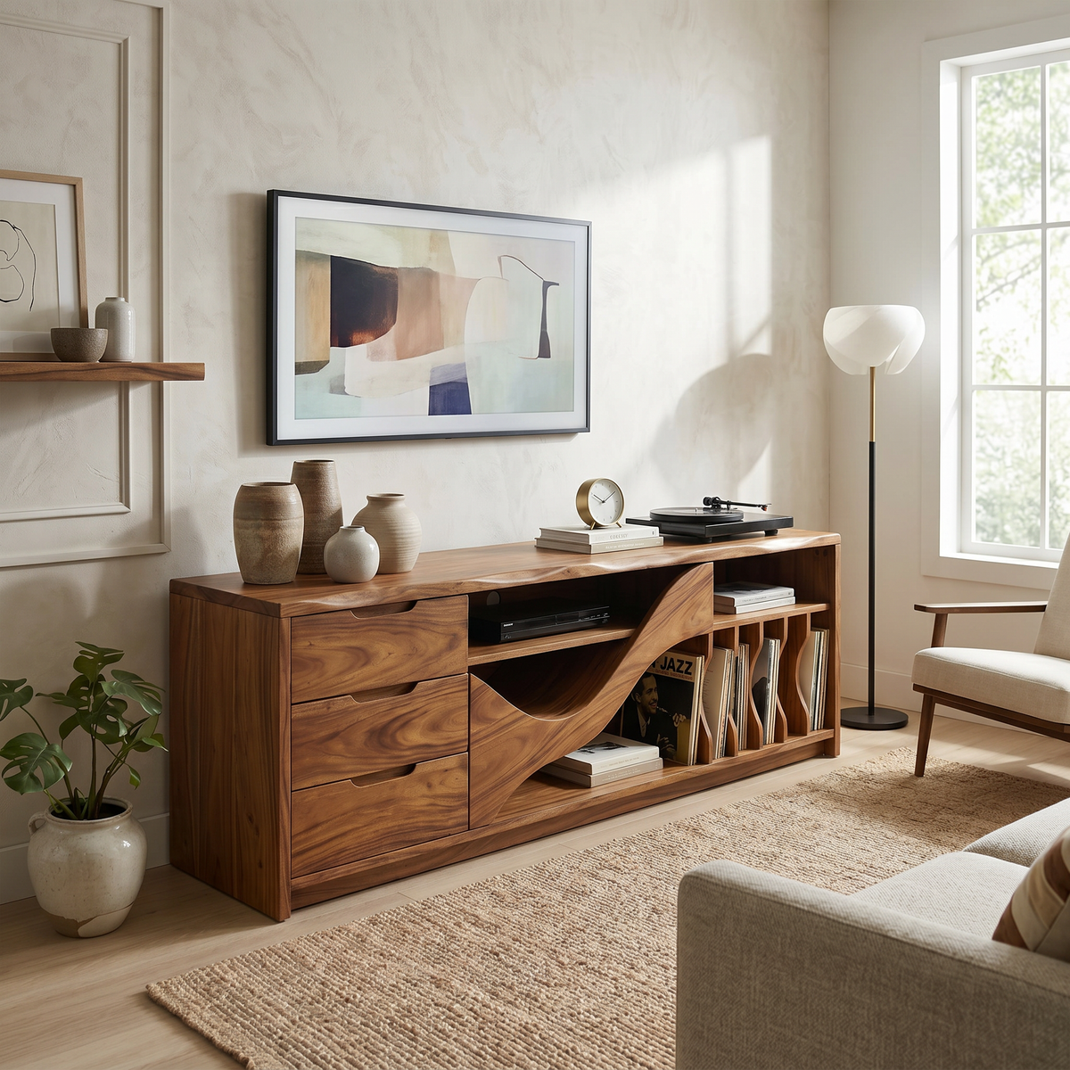 Industrial Wooden TV Cabinet Contemporary Loft Living SILDTTRTVC116