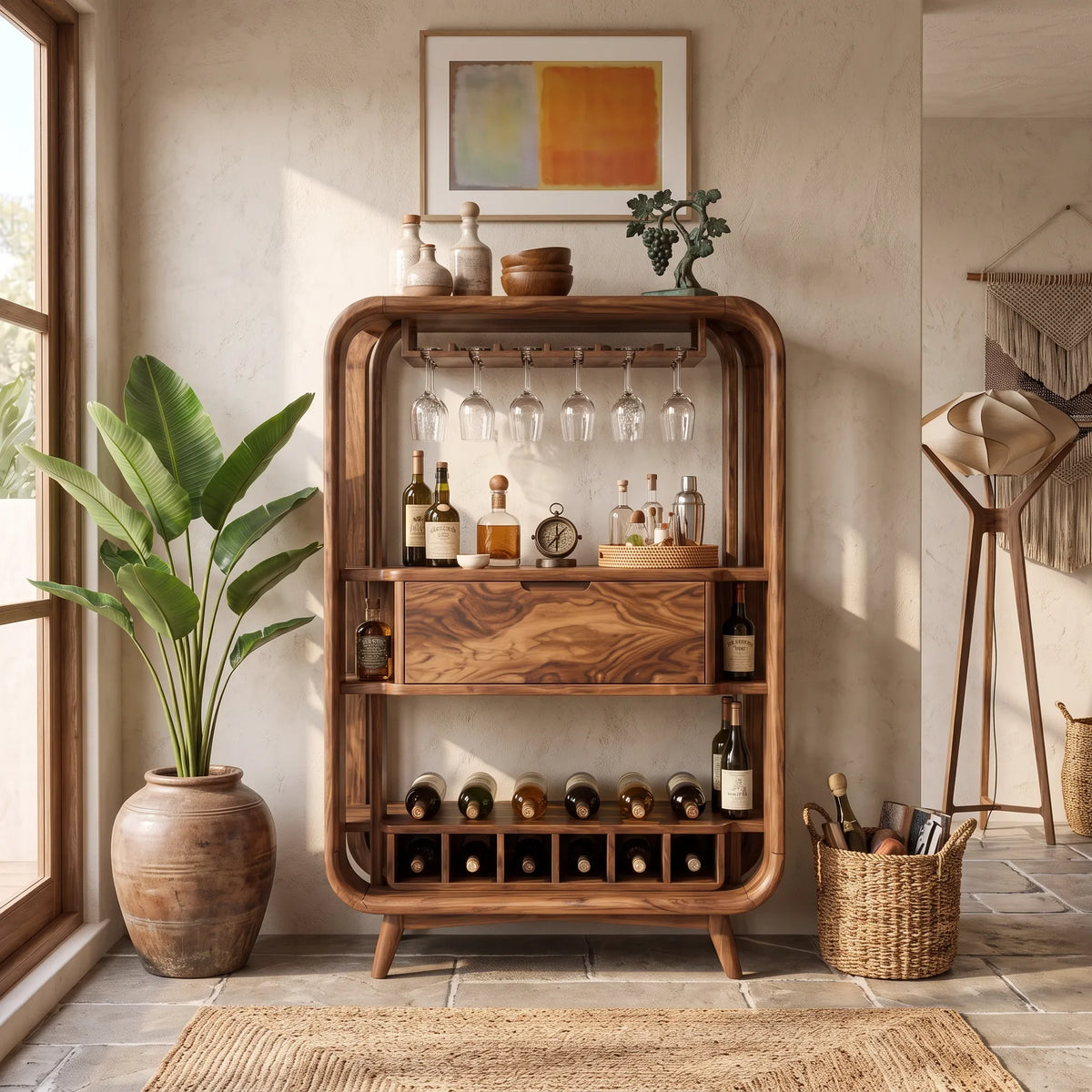 Handcrafted Organic Modern Home Bar Cabinet Tropical Retreat SILDTTRBCA017