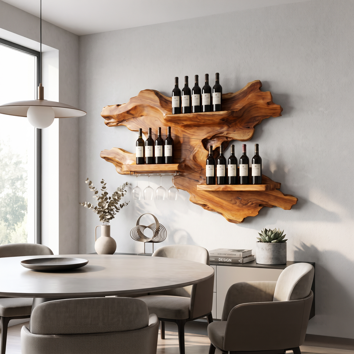 Farmhouse Wooden Wine Rack For Home Bar SILDTTRWH095
