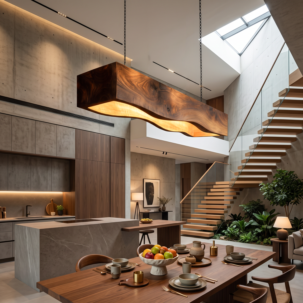 Long Wooden Hanging Lamp For Dining Tables RTTHTTCE010