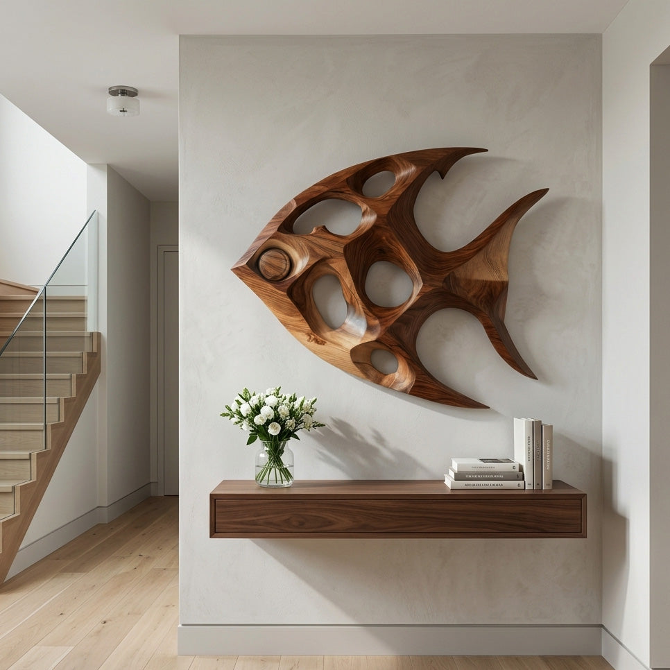 Artistic Sculptural Wall Art Fish-Inspired For Living Room SITHHNWA034