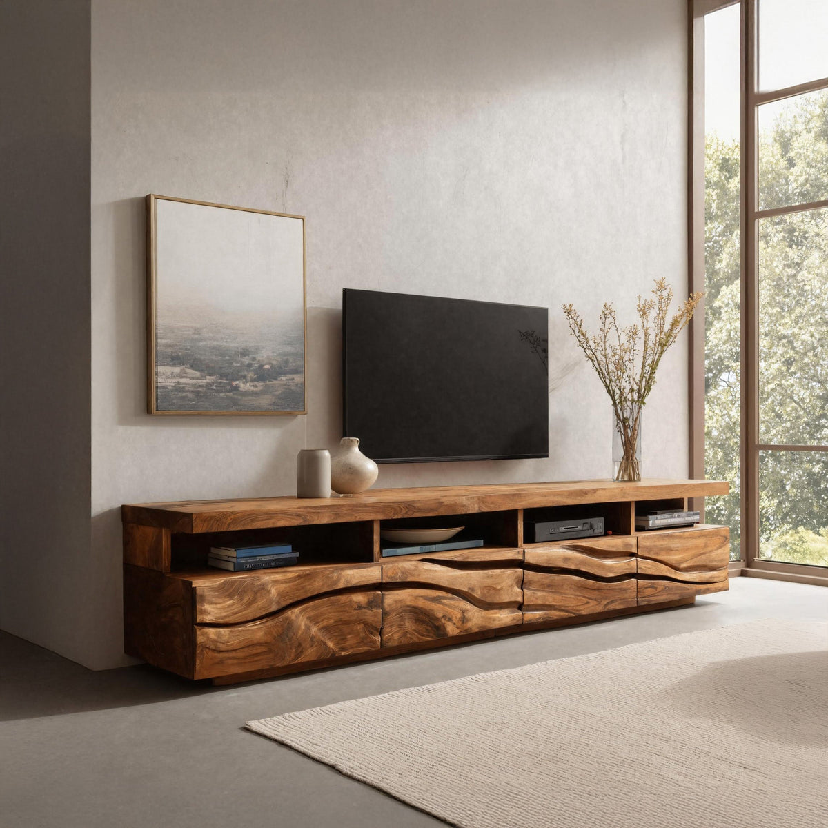 Handcrafted Media Cabinet Console For Living Room RTTHHNTVC079