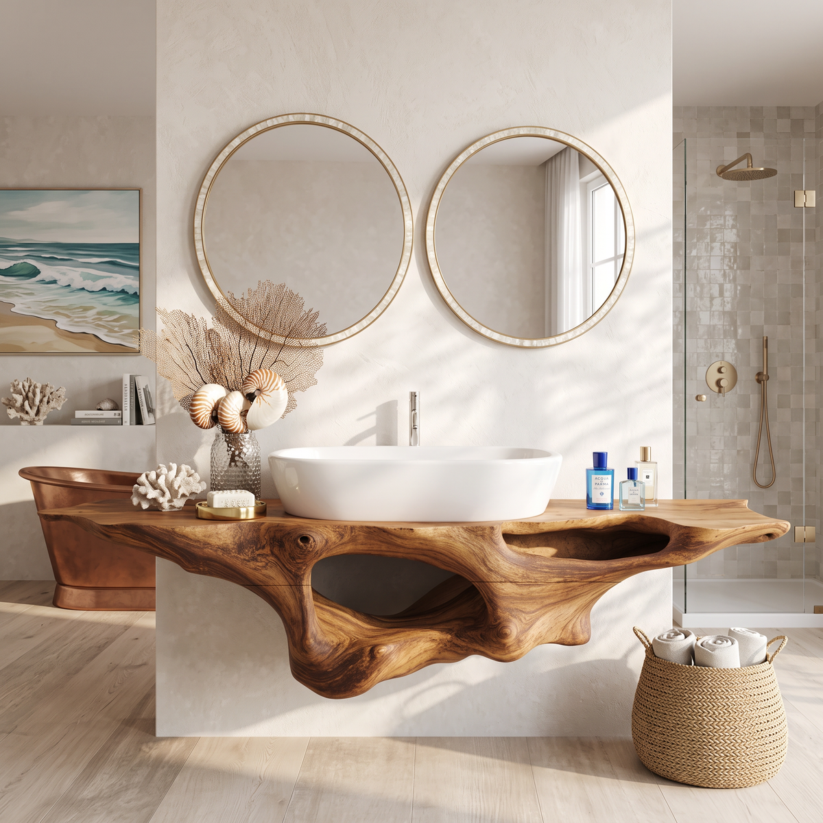 Farmhouse Solid Wood Vanity Unique Bathroom Design SILDTTRBAS001