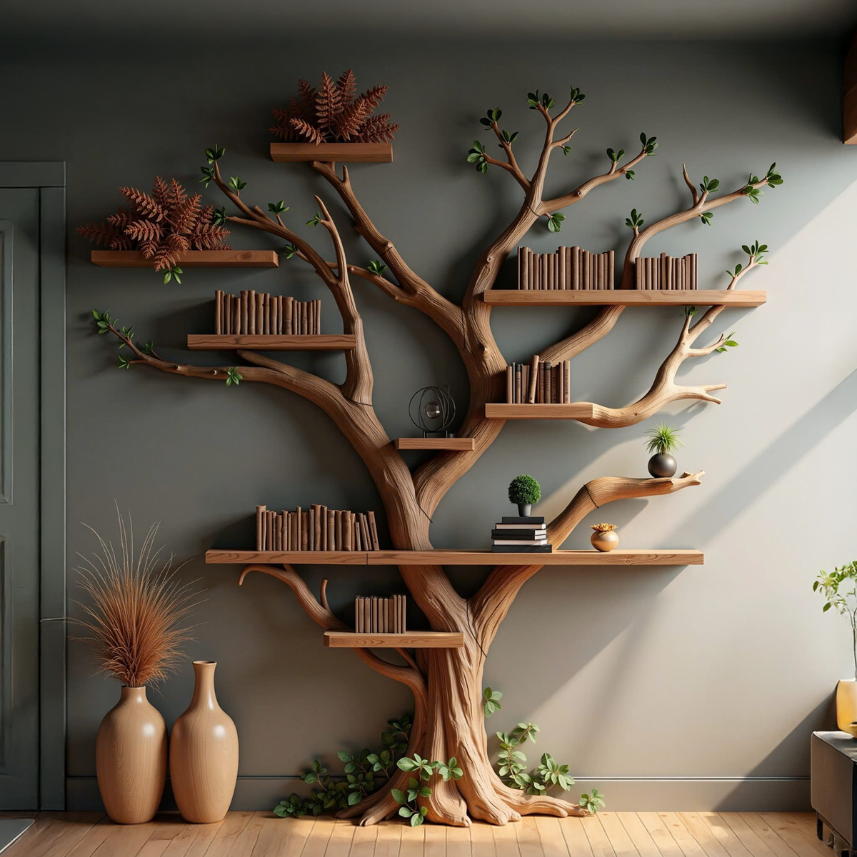Live Edge Bookshelf Rustic Modern Shelf Decor Home SINLTB125