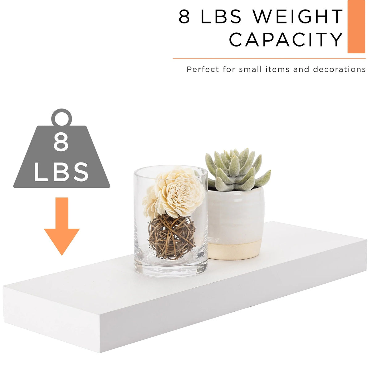 16 Inch Floating Wall Shelves, 3 Pack