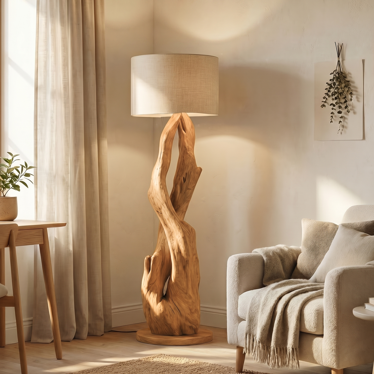 Luxury Organic Modern Sculptural Floor Lamp For Bedroom And Corner SINLSAFLP061