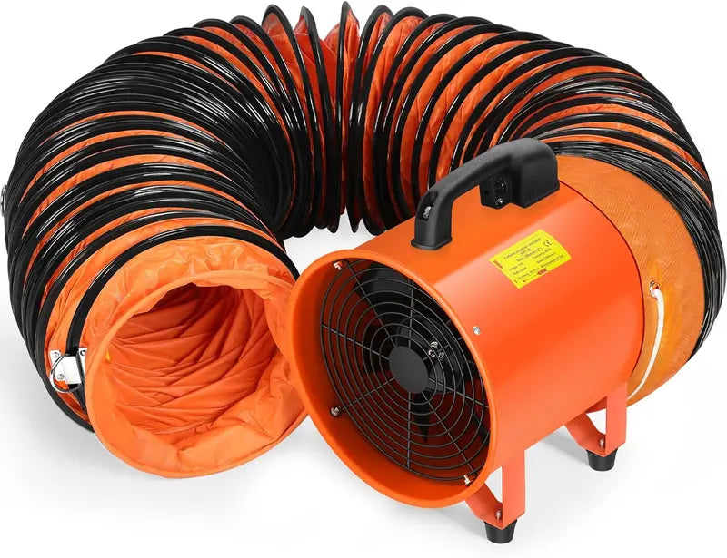 12 Inch High Velocity Utility Blower Fan With 32.8 FT Hose - 3300 RPM