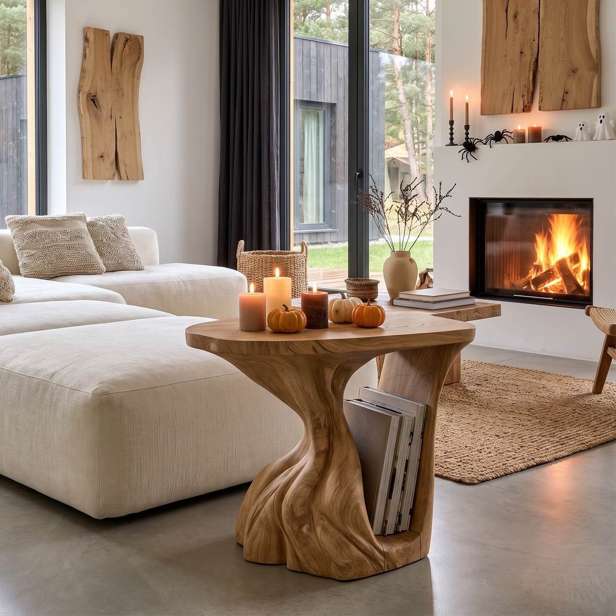 Contemporary Beside Table Halloween Inspired With Sculptural Base For Living Room SINLHASTA318