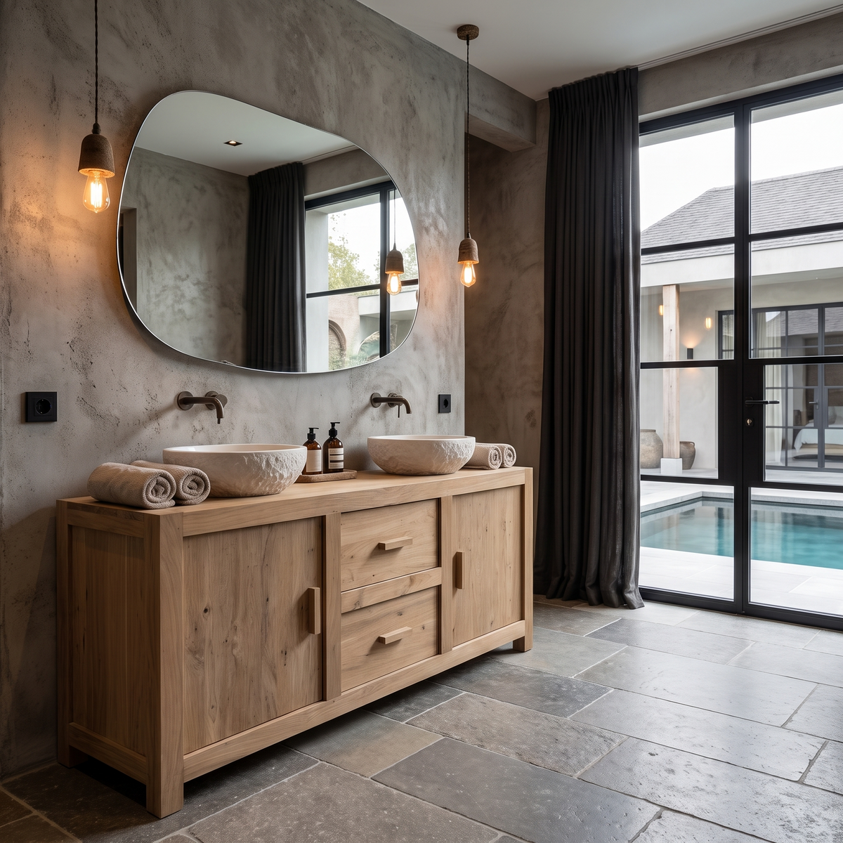 Contemporary Double Bathroom Vanity With Cabinet And Drawer Storage For Bathroom SINLHABRV340