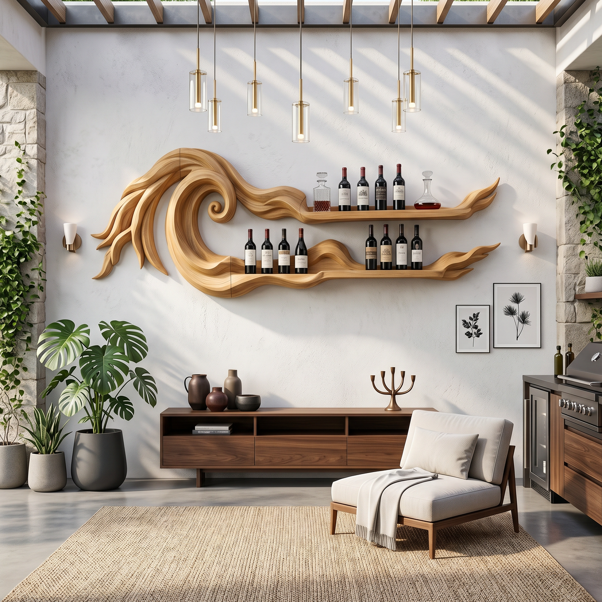 Coastal Wall Wine Rack For Beach House SILDTTRWH111