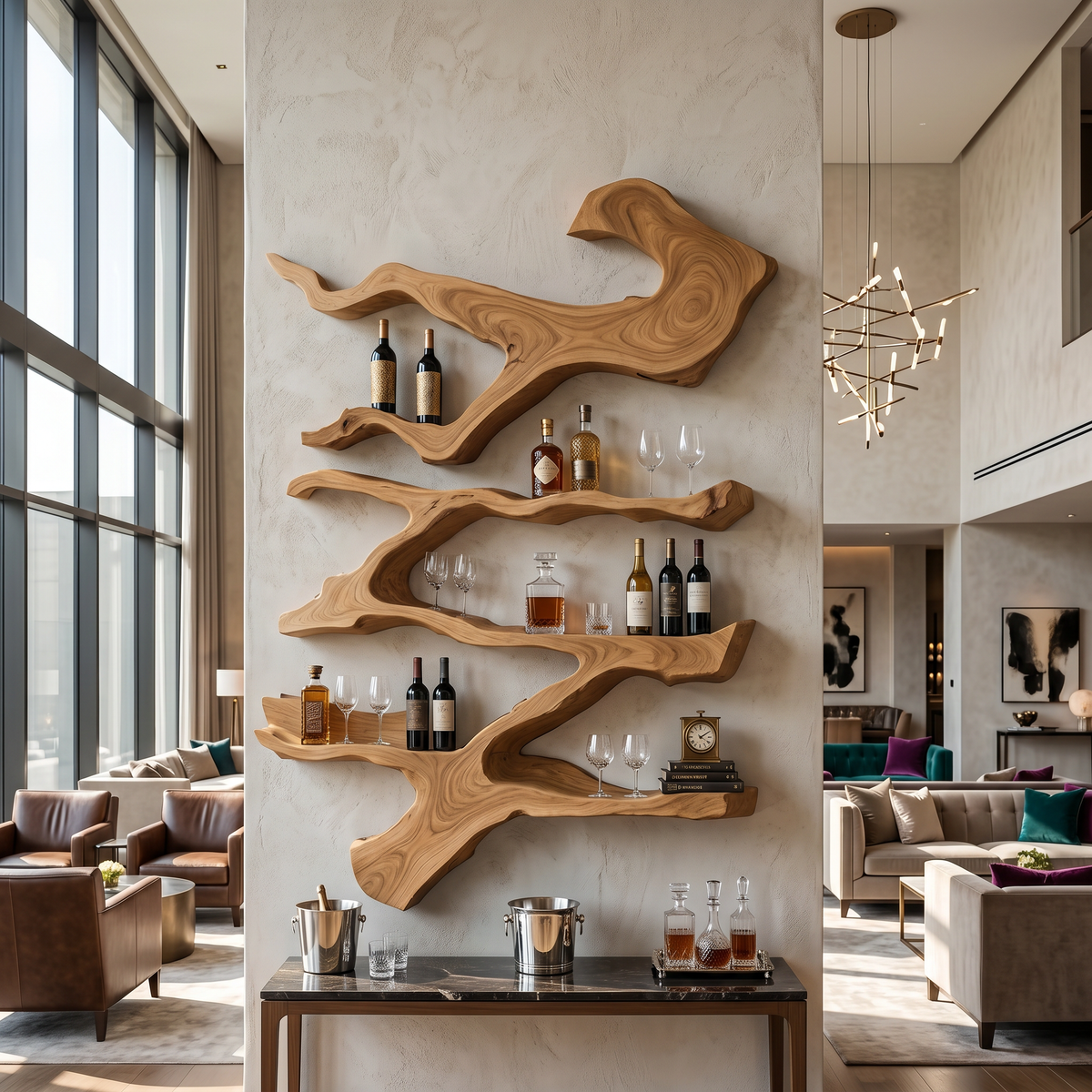Farmhouse Wine Holder For Furniture Wine Rack Display SILDTTRWH024