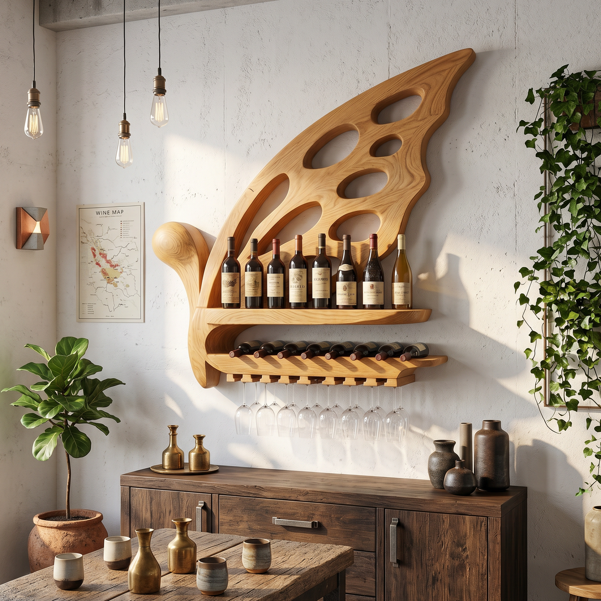 Industrial Wine Holder For Home Bar SILDTTRWH119